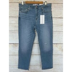 Calvin Klein Stretch Jeans Mens 34X30 Dickey Bright Distressed Straight Fit New